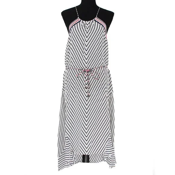Joie Dresses Joie Tilda Striped Silk Halter Dress Tie Dress